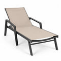 Chaise Longue en Aluminium et Textilène Beige