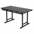 Table de salle à manger extérieure en aluminium et composite noir 150x90x75 cm