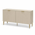 Buffet en bois MDF avec pieds en métal doré, beige 160x40x85 cm