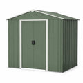 Abri de jardin en métal galvanisé vert 257x205x177 cm