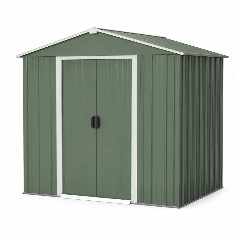Abri de jardin en métal galvanisé vert 257x205x177 cm