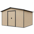 Abri de jardin en acier galvanisé beige 280x260x182 cm