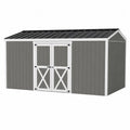 Abri de jardin en métal gris et blanc 12m²
