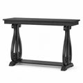 Table console en bois et fer forgé noir
