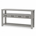 Console en bois avec tiroirs gris 150 cm