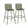 Lot de 2 tabourets de bar en aluminium vert