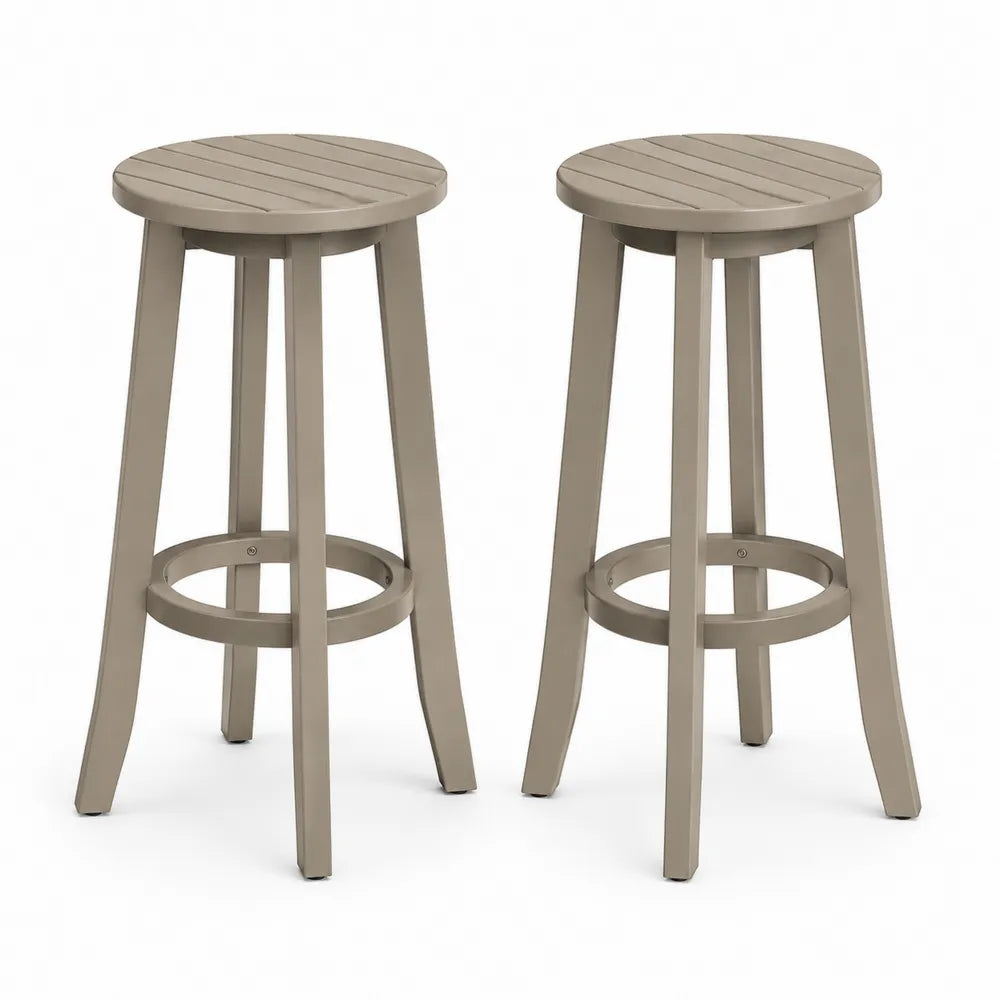 Tabourets de bar en plastique beige 75 cm lot de 2