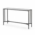 Console en métal noir et verre trempé transparent 120x80x35 cm